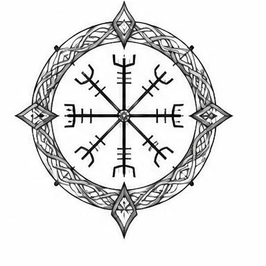 Knotwork Compass, norse blackwork tattoo inspiration