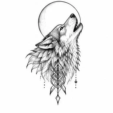 Howling Wolf, dotwork tattoo inspiration