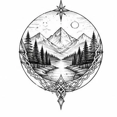 Nordic Vista, dotwork tattoo inspiration