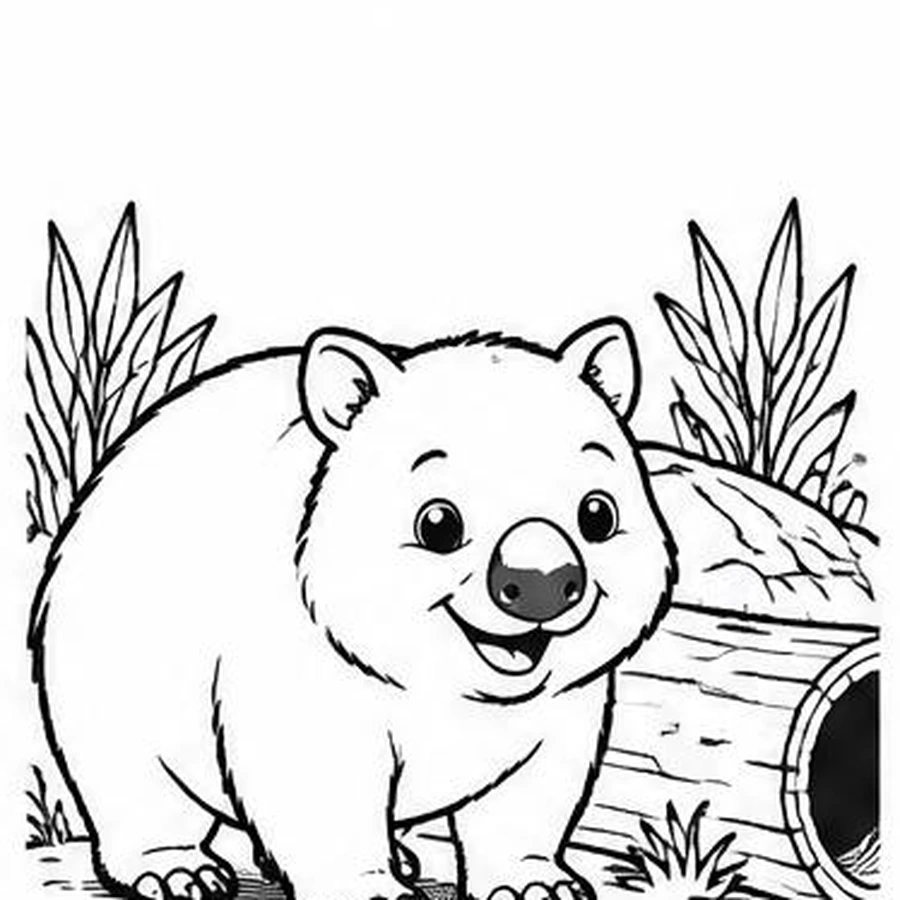 Cozy Wombat coloring sheet