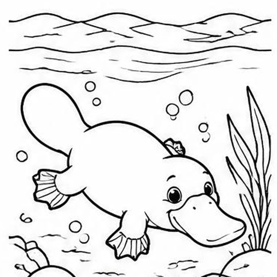 Creek Platypus coloring sheet