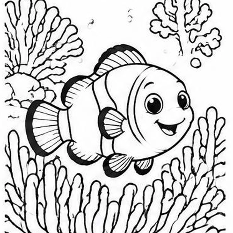 Coral Clownfish coloring sheet