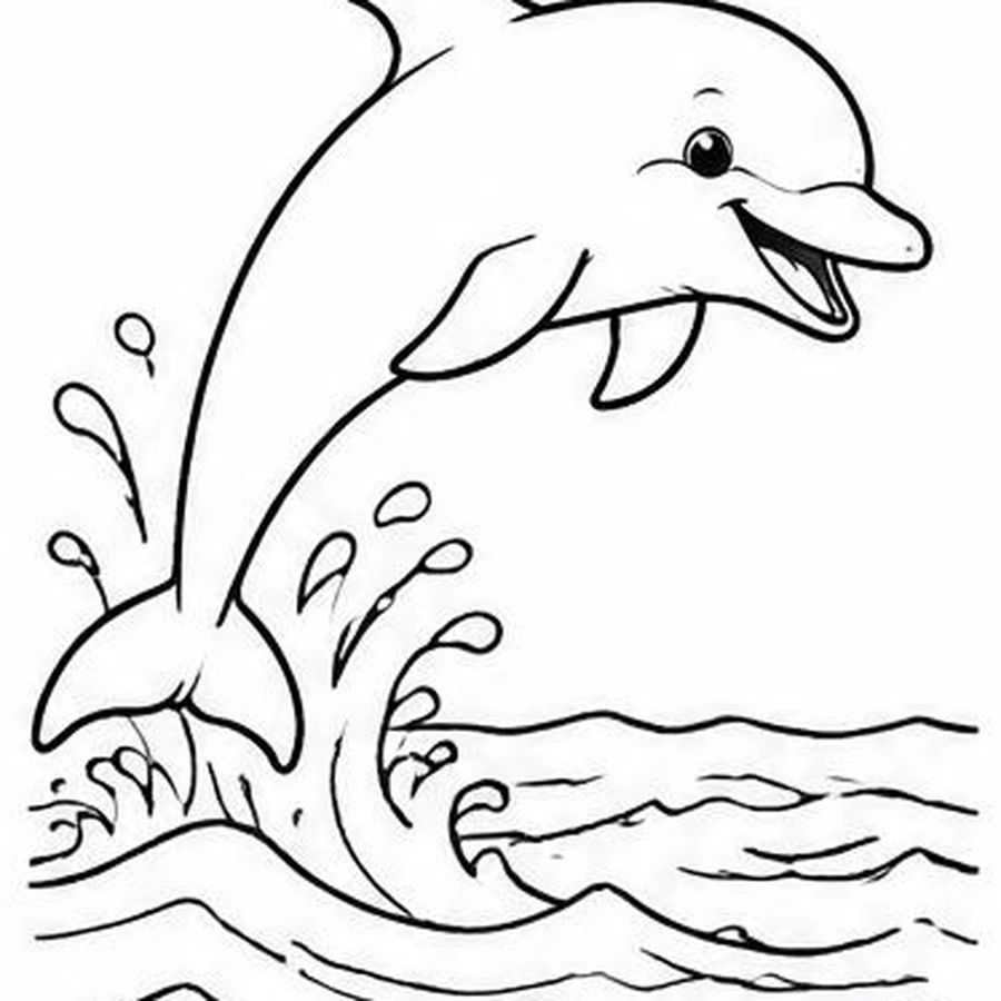 Leaping Dolphin coloring sheet