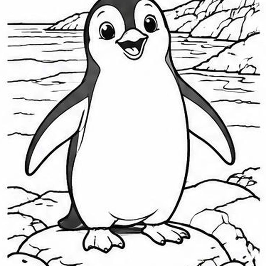 Rocky-Shore Penguin coloring sheet