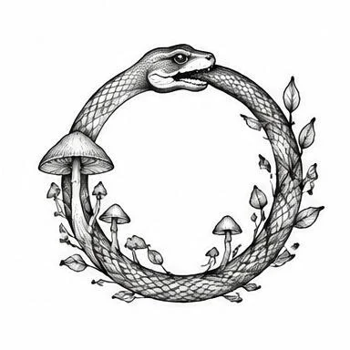 Mushroom Circle, fine line tattoo inspiration