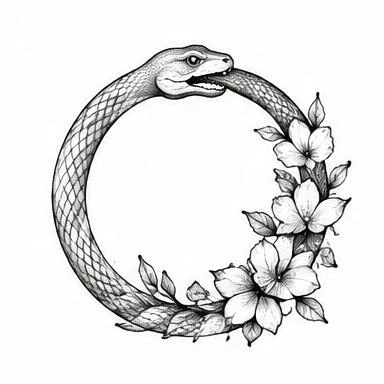 Blossom Loop, botanical blackwork tattoo inspiration