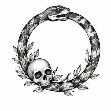 Skull Ring, botanical blackwork tattoo inspiration