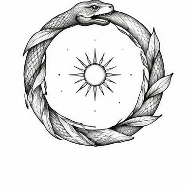Sun Loop, botanical blackwork tattoo inspiration