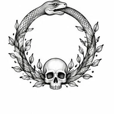 Skull Bloom, dotwork tattoo inspiration