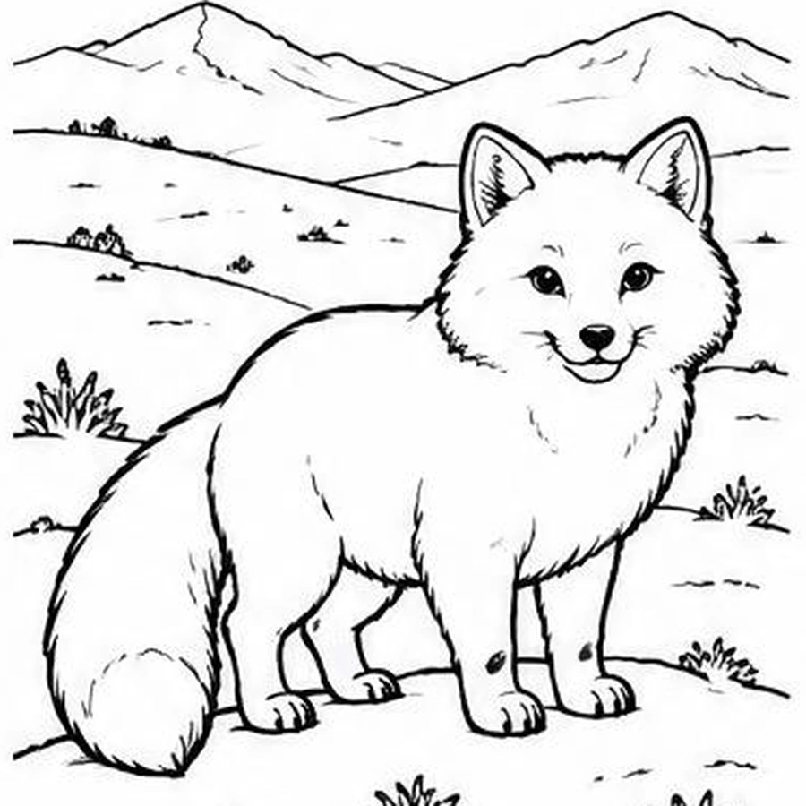 Tundra Fox coloring sheet