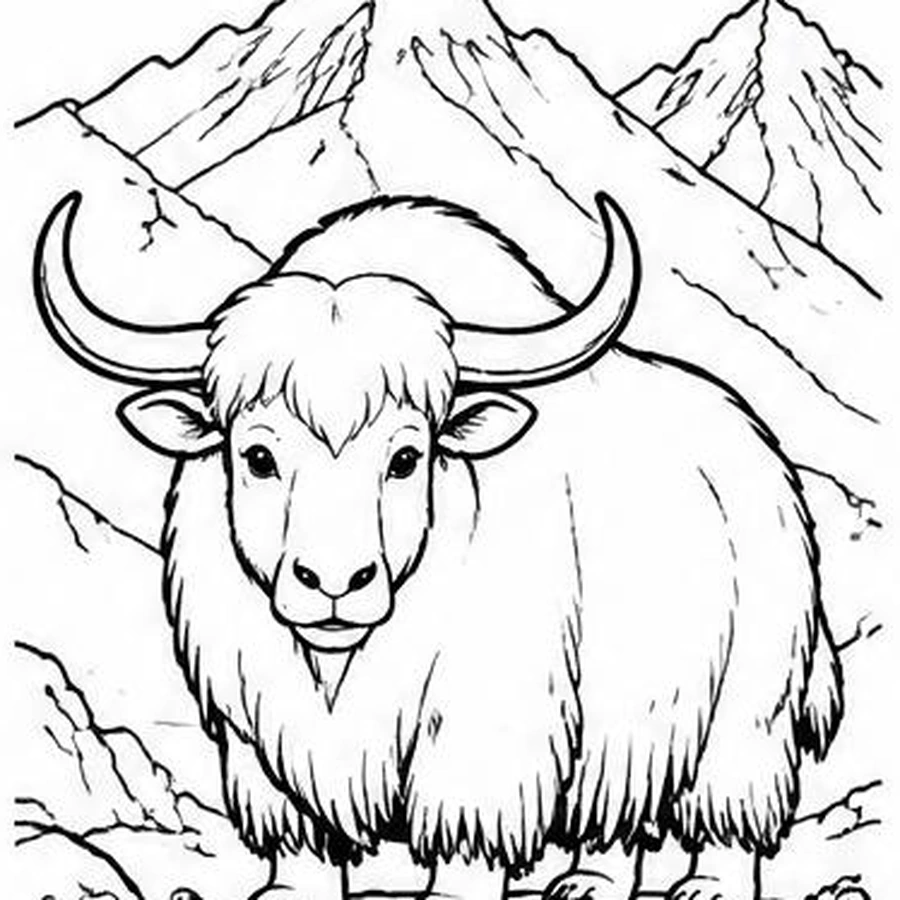 Himalayan Yak coloring sheet
