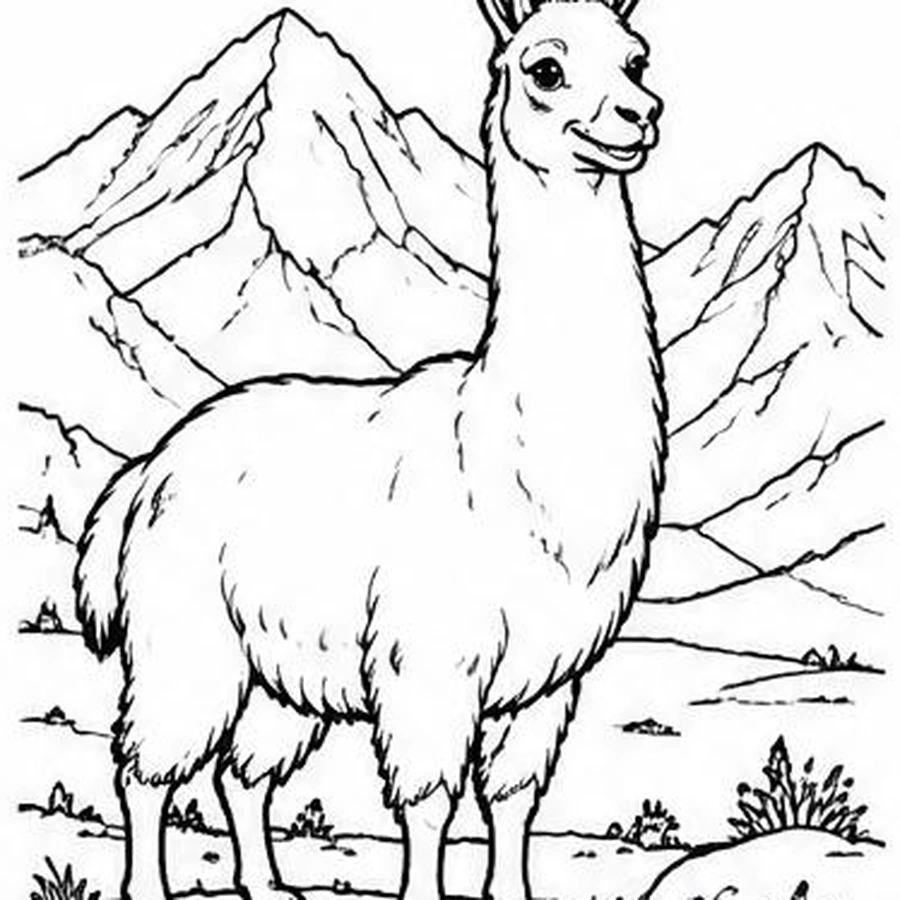 Andes Llama coloring sheet