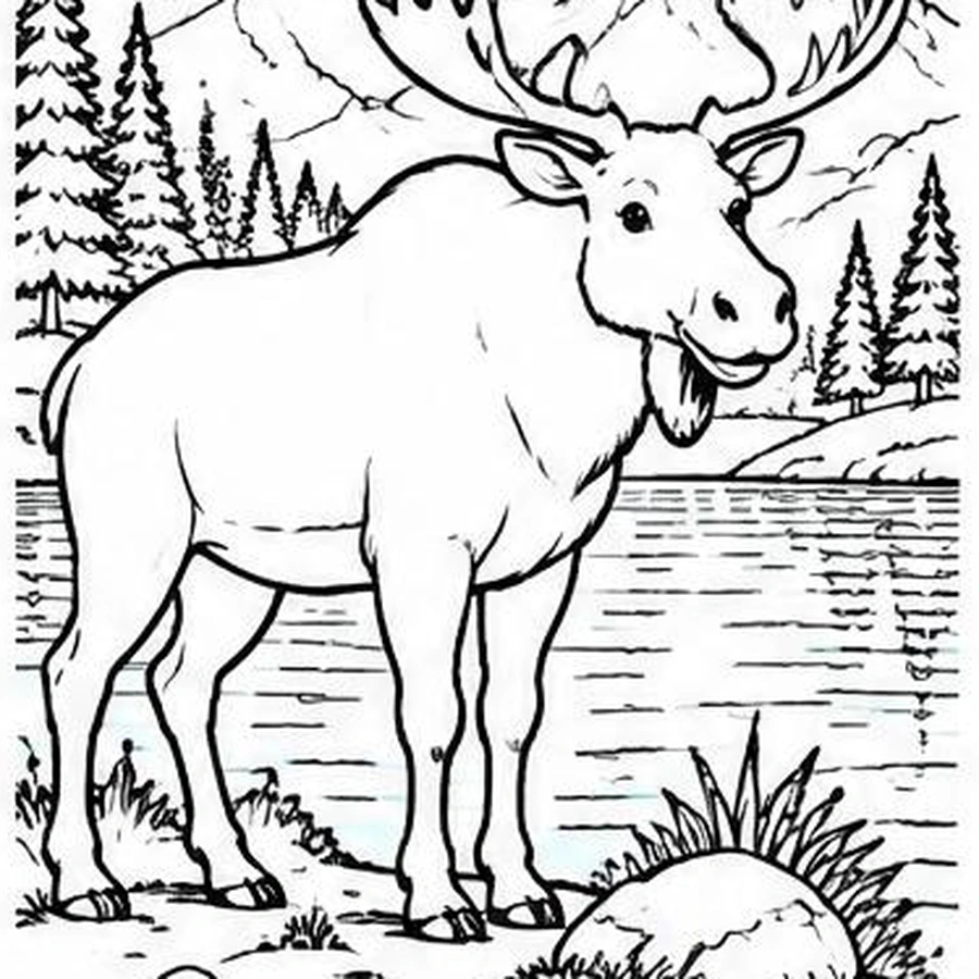 Lakeside Moose coloring sheet