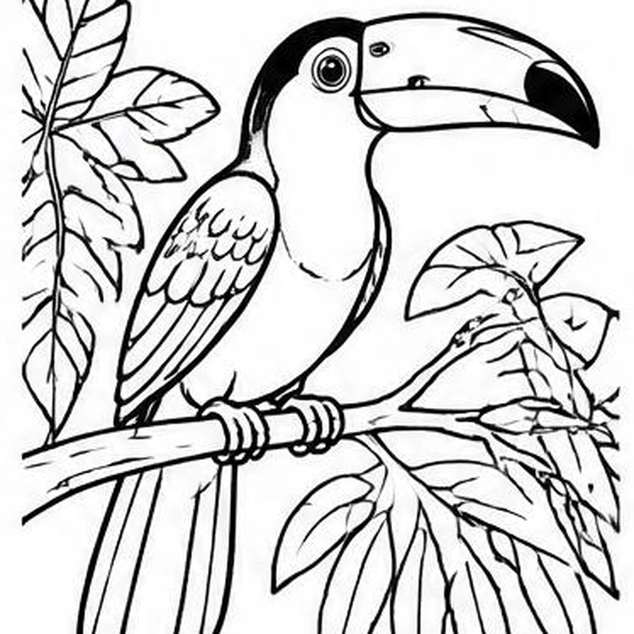 Rainforest Toucan coloring sheet
