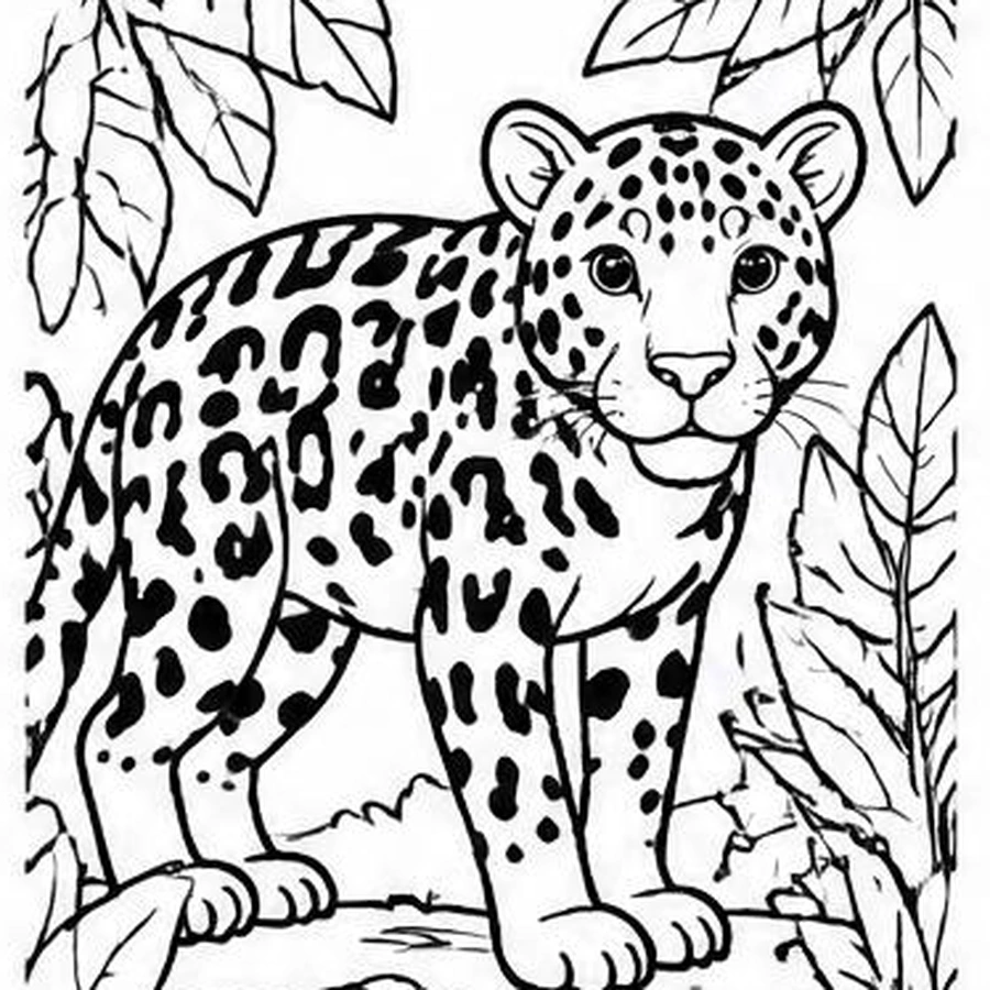 Jungle Jaguar coloring sheet