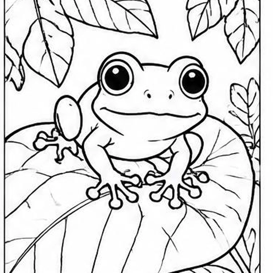 Leaf Tree Frog coloring sheet