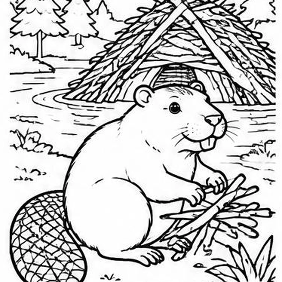 Busy Beaver coloring sheet