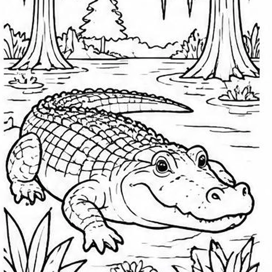 Swamp Alligator coloring sheet