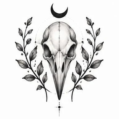 Botanical Beak, dotwork tattoo inspiration