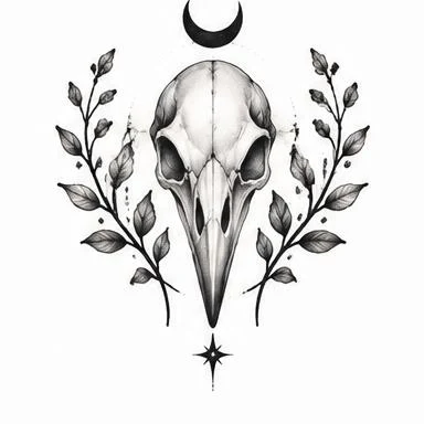 Perched Raven, dotwork tattoo inspiration