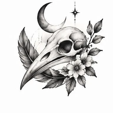 Floral Feather, ornamental tattoo inspiration