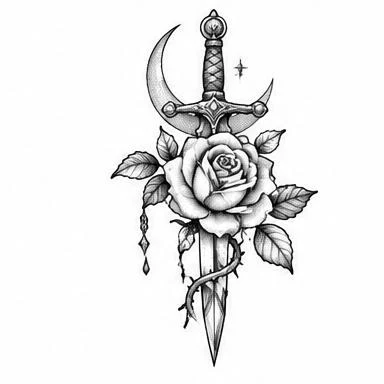 Moon Thorn, blackwork tattoo inspiration