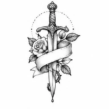 Banner Bloom, traditional fine line tattoo inspiration