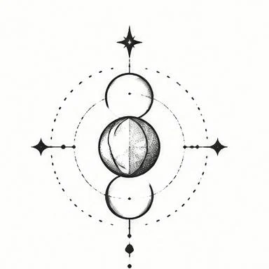 Phase Sigil, geometric fine line tattoo inspiration