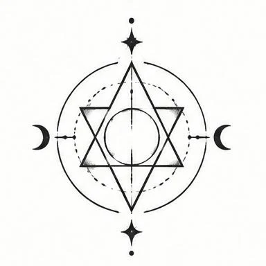 Union Seal, geometric fine line tattoo inspiration
