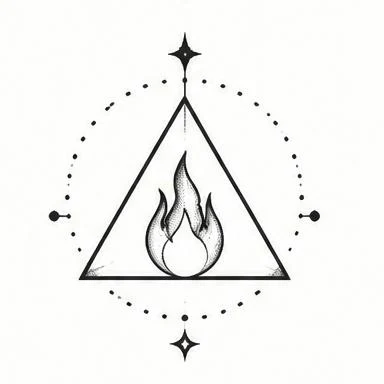 Fire Element, sigil blackwork tattoo inspiration