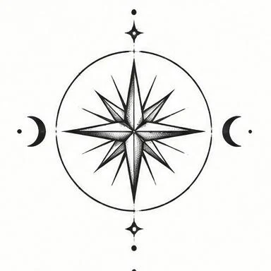 Compass Seal, sigil blackwork tattoo inspiration