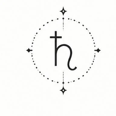 Saturn Sigil, geometric fine line tattoo inspiration