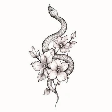Hibiscus Curve, ornamental snake tattoo inspiration