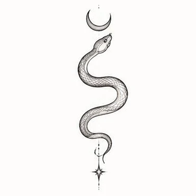 Sleek Descent, ornamental snake tattoo inspiration