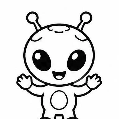 Friendly Alien coloring sheet