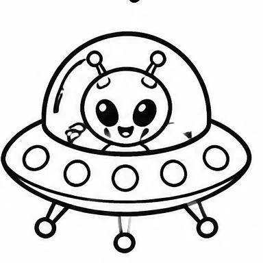 UFO Friend coloring sheet