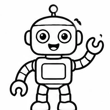 Robot Buddy coloring sheet