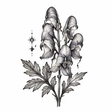 Wolfsbane Helm, etched floral tattoo inspiration