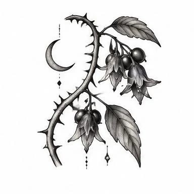 Thorned Belladonna, dotwork tattoo inspiration
