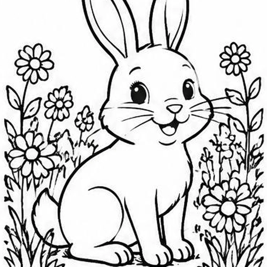 Meadow Rabbit coloring sheet