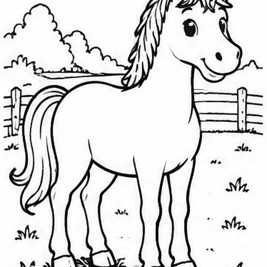 Pasture Horse coloring sheet