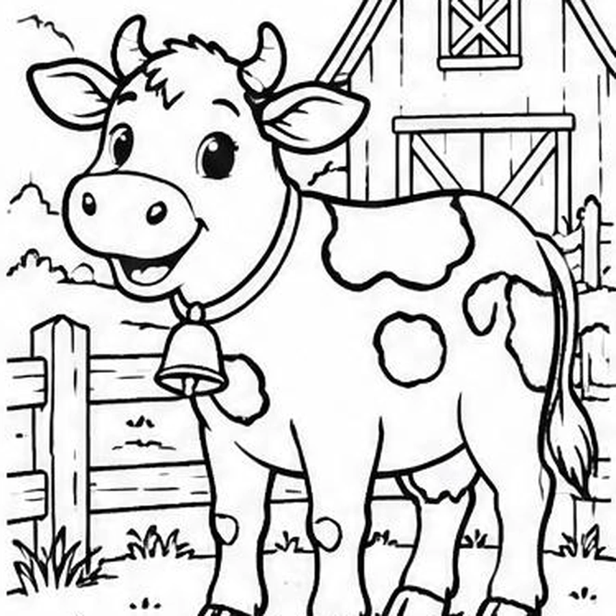 Barnyard Cow coloring sheet