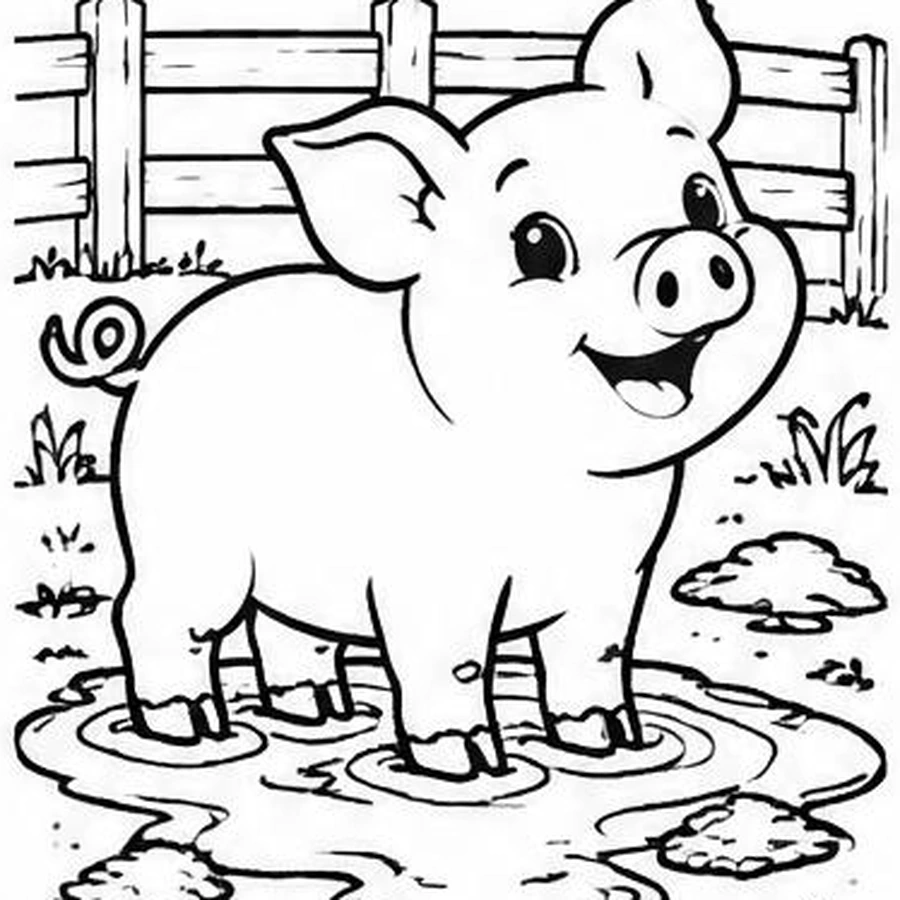 Muddy Pig coloring sheet